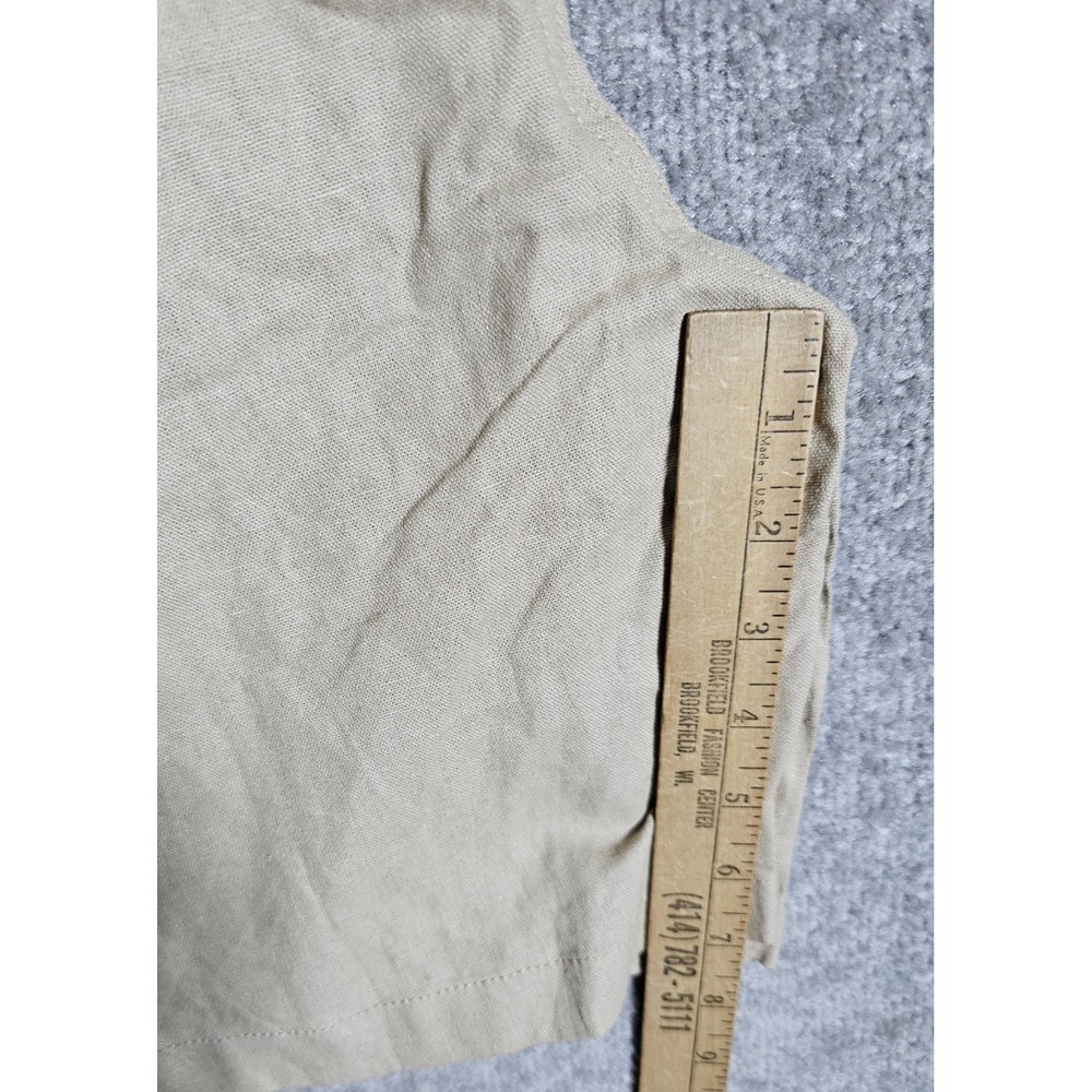 Forever 21 Linen Blend Shorts Mens Sz Medium Taupe Khaki Drawstring Pockets New - Picture 10 of 10